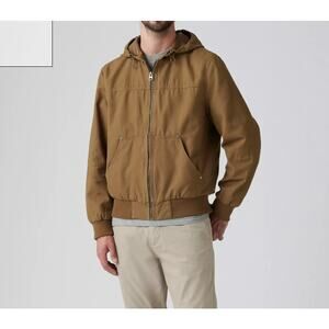 NWT Levi's men's XL Cotton Canvas Hooded Workwear Bomber Jacket Brown Coat